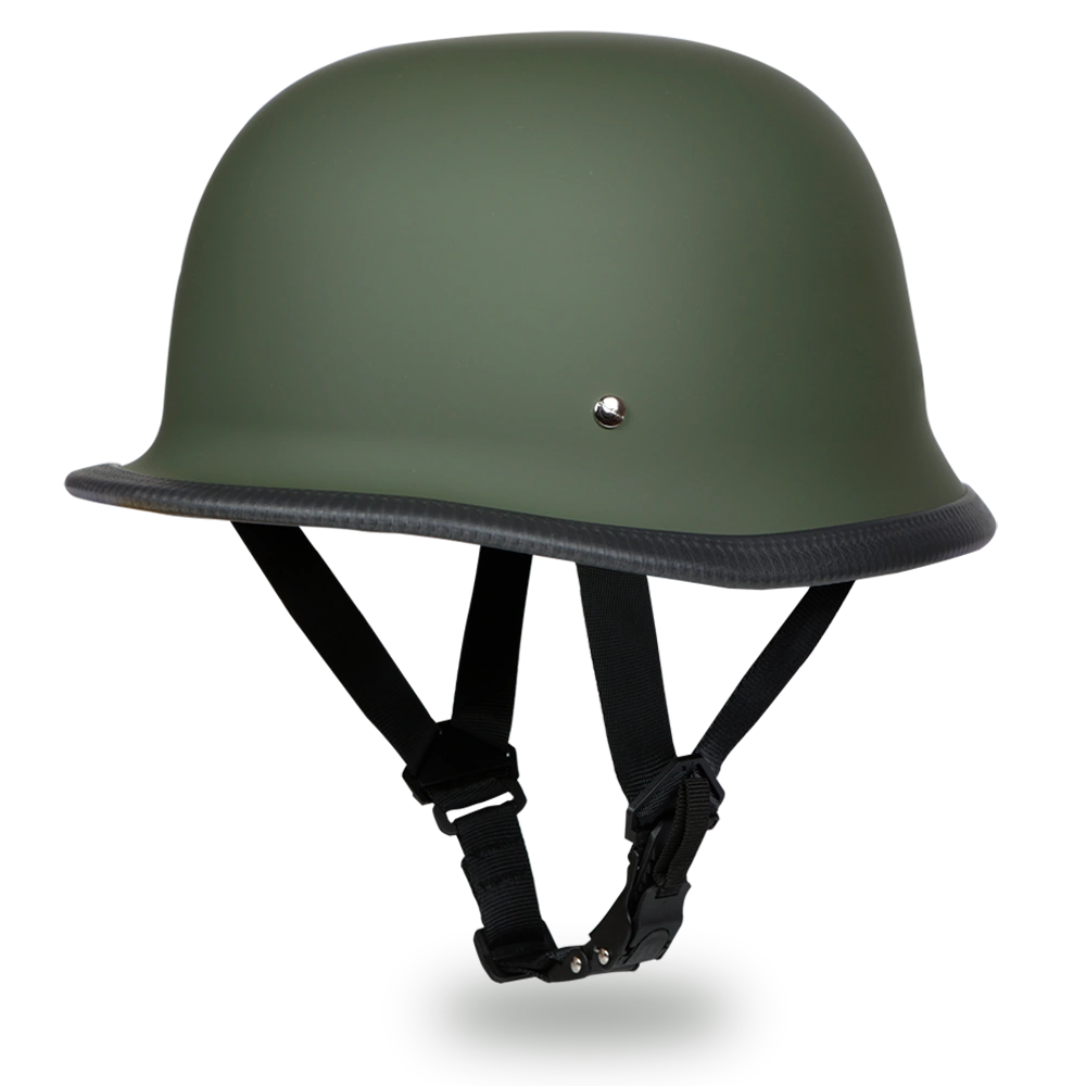 Green German Style Motorcycle Helmet